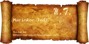 Marinkor Teó névjegykártya